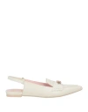 Ras Woman Ballet Flats Off White Size 8 Leather In Neutral