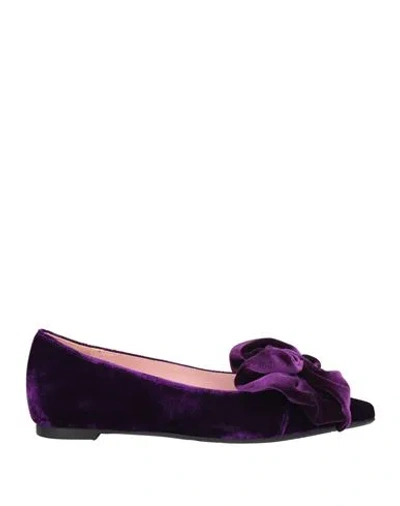 Ras Woman Ballet Flats Purple Size 8 Textile Fibers