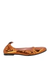 Ras Woman Ballet Flats Rust Size 7 Leather