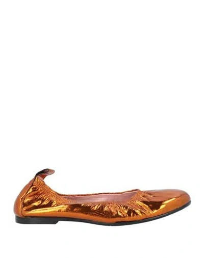 Ras Woman Ballet Flats Rust Size 7 Leather