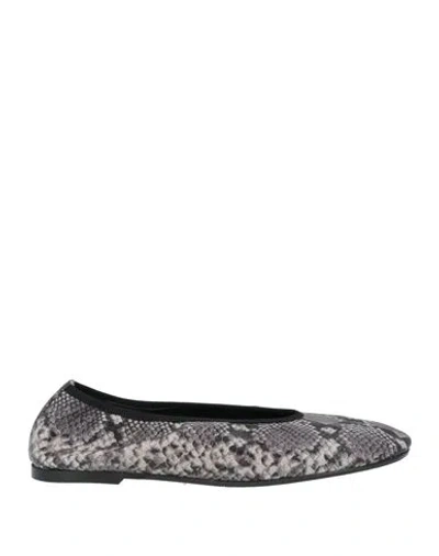 Ras Woman Ballet Flats Silver Size 6 Leather In Black