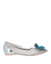 Ras Woman Ballet Flats Silver Size 7.5 Textile Fibers In Silver