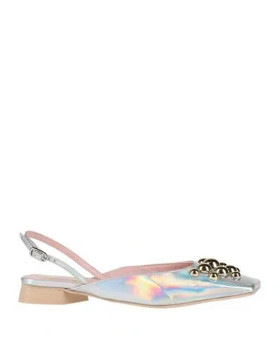 Ras Woman Ballet Flats Silver Size 8 Leather