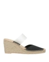 Ras Woman Espadrilles Black Size 7 Leather, Plastic In Neutral
