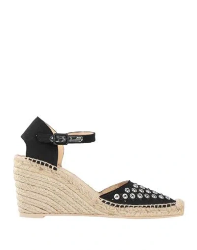 Ras Woman Espadrilles Black Size 7 Textile Fibers In Multi
