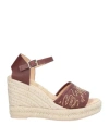 Ras Woman Espadrilles Chocolate Brown Size 11 Calfskin In Brown