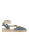 Ras Woman Espadrilles Navy Size 7 Natural Raffia, Textile Fibers In Navy