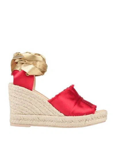 Ras Woman Espadrilles Red Size 8 Textile Fibers