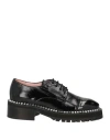 Ras Woman Lace-up Shoes Black Size 8 Leather In Black