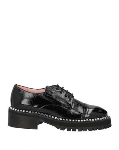 Ras Woman Lace-up Shoes Black Size 8 Leather
