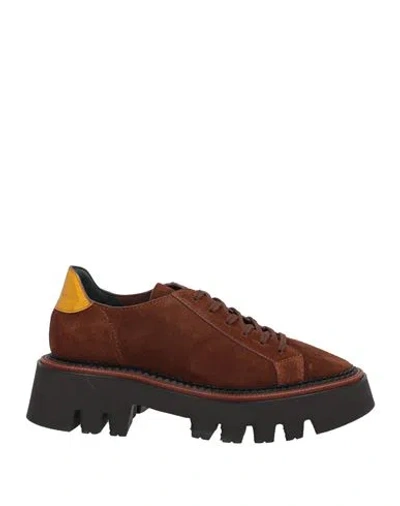 Ras Woman Lace-up Shoes Cocoa Size 10 Soft Leather In Brown