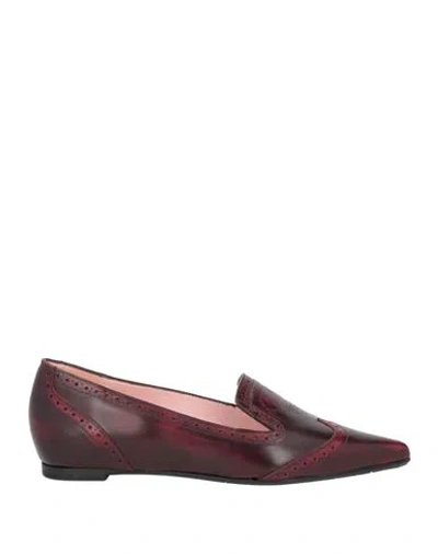 Ras Woman Loafers Burgundy Size 7 Leather