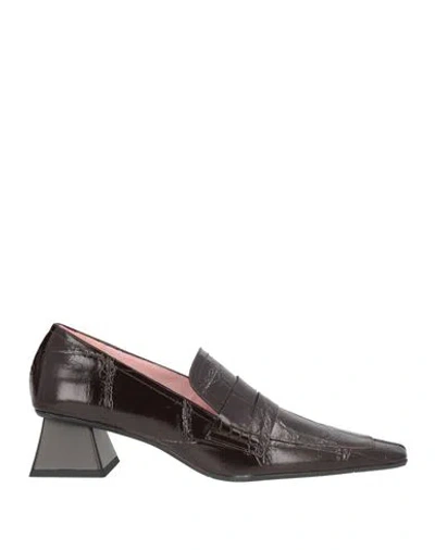 Ras Woman Loafers Dark Brown Size 8 Leather In Black