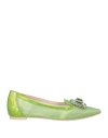 Ras Woman Loafers Green Size 8 Textile Fibers In Green