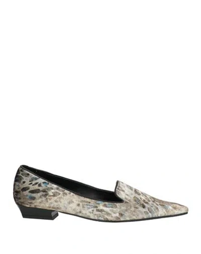 Ras Woman Loafers Grey Size 8 Textile Fibers In Gray