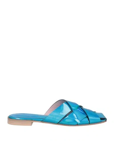 Ras Woman Mules & Clogs Azure Size 7 Leather In Blue