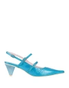 Ras Woman Pumps Azure Size 8 Leather In Blue