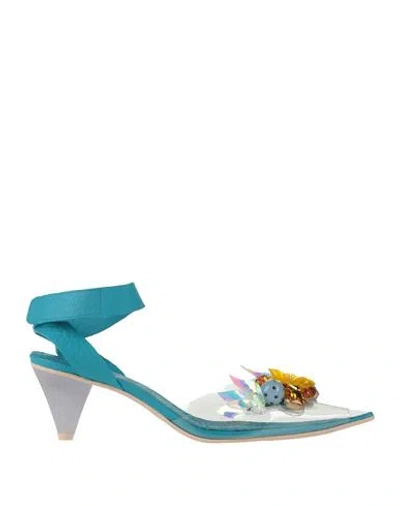 Ras Woman Pumps Azure Size 8 Textile Fibers In Blue