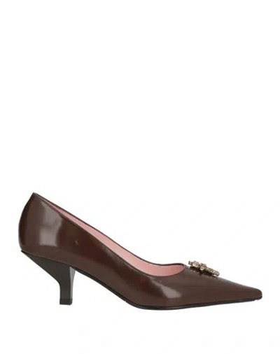 Ras Woman Pumps Brown Size 7 Leather