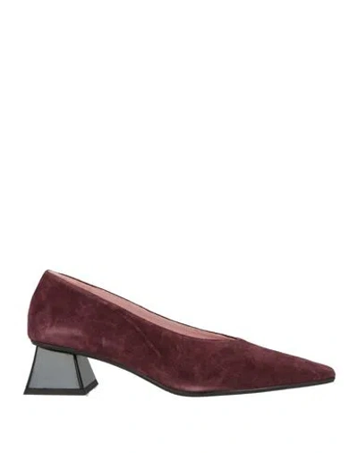 Ras Woman Pumps Burgundy Size 11 Leather In Red