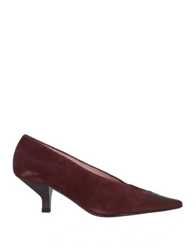 Ras Woman Pumps Burgundy Size 7 Leather In Red