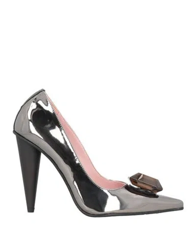 Ras Woman Pumps Charcoal Size 7 Leather In Gray