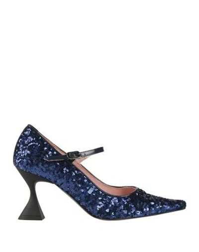 Ras Woman Pumps Dark Purple Size 8 Textile Fibers, Leather