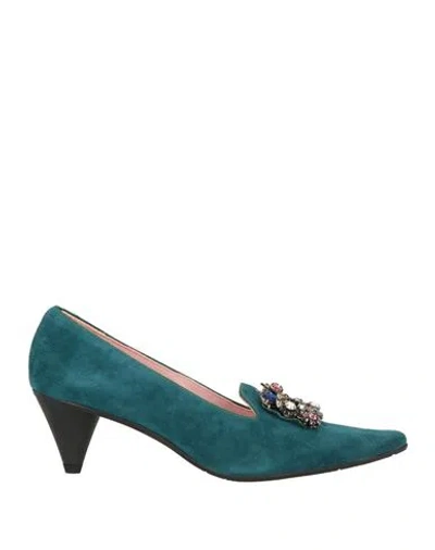 Ras Woman Pumps Deep Teal Size 8 Leather