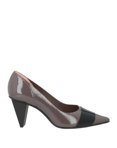 Ras Woman Pumps Lead Size 8 Leather In Grey