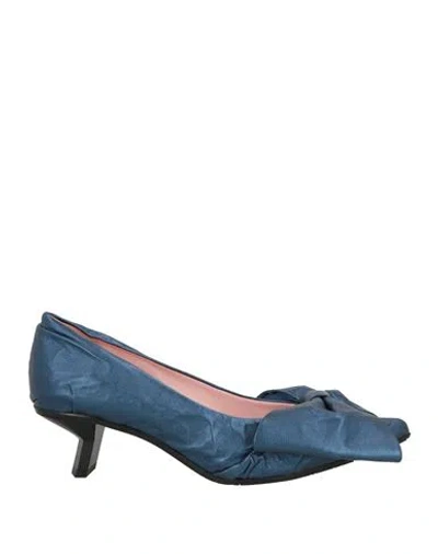 Ras Woman Pumps Navy Size 7 Leather