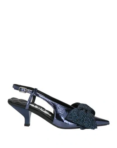 Ras Woman Pumps Navy Size 7 Leather In Multi