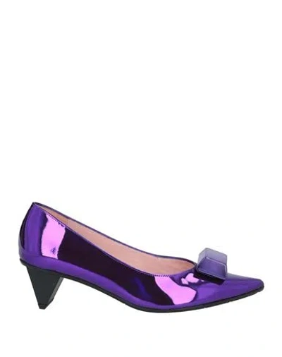 Ras Woman Pumps Purple Size 7 Leather