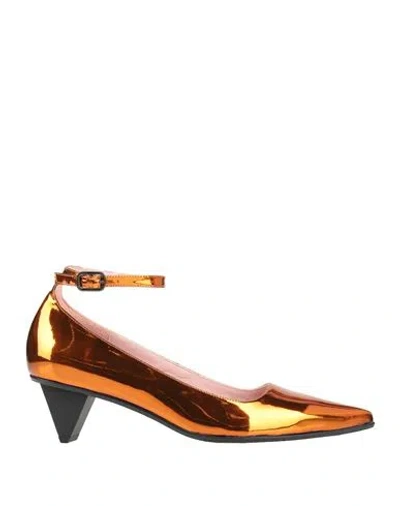 Ras Woman Pumps Rust Size 8 Leather In Red
