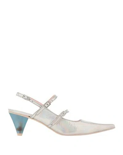 Ras Woman Pumps Silver Size 8 Leather