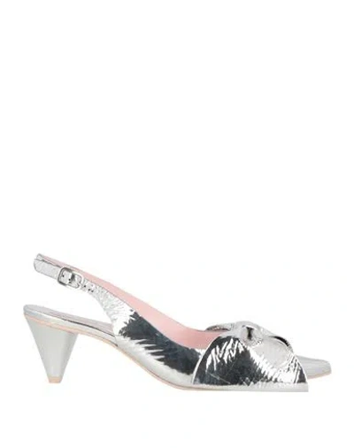 Ras Woman Pumps Silver Size 8 Leather