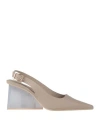 Ras Woman Pumps Taupe Size 7 Leather In Grey