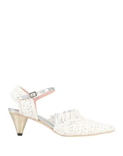 Ras Woman Pumps White Size 7 Natural Raffia
