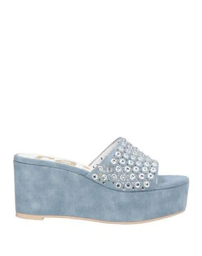 Ras Woman Sandals Blue Size 7 Textile Fibers