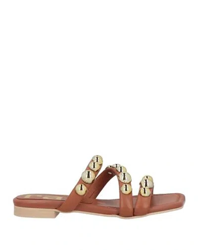 Ras Woman Sandals Brown Size 8 Leather