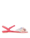 Ras Woman Sandals Coral Size 7 Plastic, Leather In Red