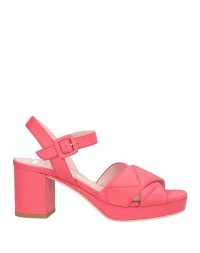 Ras Woman Sandals Coral Size 8 Calfskin In Pink
