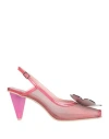 Ras Woman Sandals Fuchsia Size 8 Textile Fibers, Leather In Pink