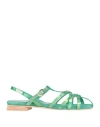 Ras Woman Sandals Green Size 7 Leather In Green