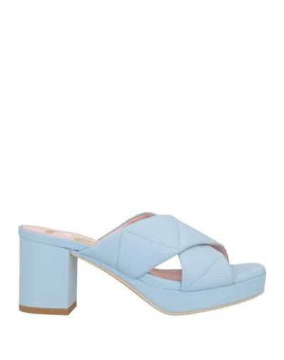 Ras Woman Sandals Light Blue Size 8 Calfskin