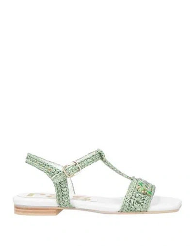 Ras Woman Sandals Light Green Size 7 Synthetic Fibers