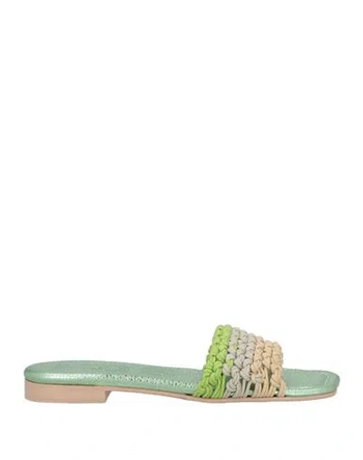 Ras Woman Sandals Light Green Size 7 Textile Fibers