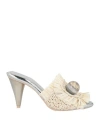 Ras Woman Sandals Off White Size 8 Textile Fibers In Off White