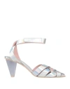 Ras Woman Sandals Silver Size 8 Leather In Silver
