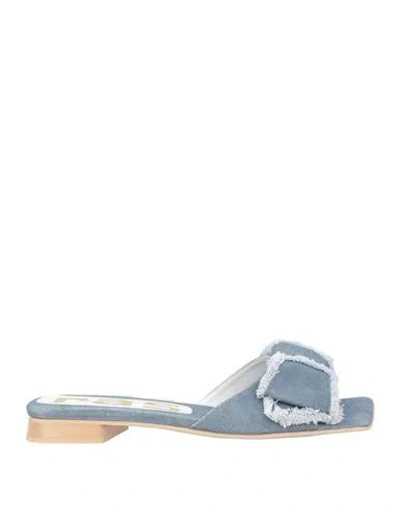 Ras Woman Sandals Slate Blue Size 8 Textile Fibers