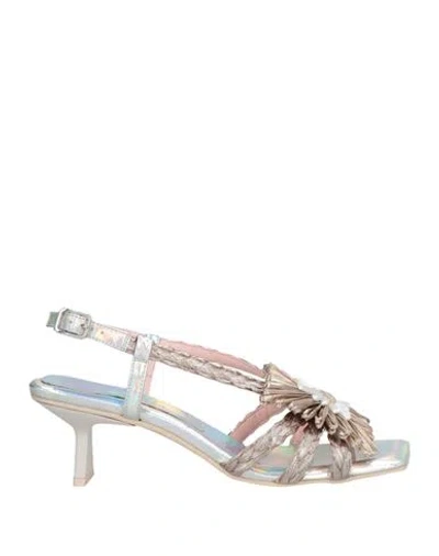 Ras Woman Sandals Taupe Size 8 Textile Fibers In Gray